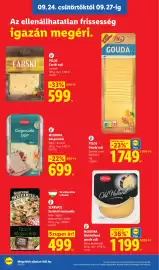 Lidl akciós újság hét 39 Oldal 6: SZARVASI Szeletelt mozzarella €499,00, MILBONA Gorgonzola €699,00