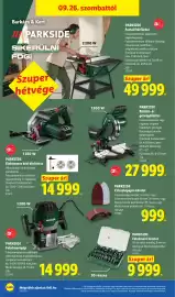 Lidl akciós újság hét 39 Oldal 10: PARKSIDE Elektromos kézi körfűrész €14.999,00, PARKSIDE Csiszolópapír-készlet €999,00