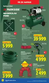 Lidl akciós újság hét 39 Oldal 14: PARKSIDE Silent kompresszor €39.999,00, Parkside Sűrített levegős tömlő €3.999,00