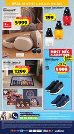 ALDI akciós újság hét 39 Oldal 50: Fedeled üvegmécses €199,00, BAUHN FEJHALLGATÓ €5.999,00
