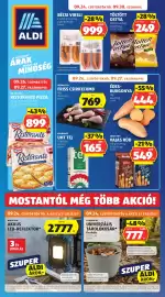 ALDI akciós újság hét 39 Oldal 1: Bécsi virsli €999,00, Kokárdás UHT Tej €165,00
