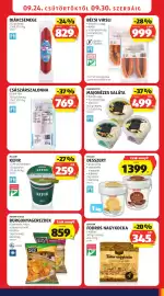 ALDI akciós újság hét 39 Oldal 11: Milsani Desszert €1.399,00, Bécsi virsli €999,00