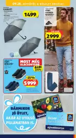 ALDI akciós újság hét 39 Oldal 43: UP2FASHION Esernyő €1.499,00, UP2FASHION MEN FÉRFI BŐRCIPŐ €5.999,00
