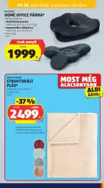 ALDI akciós újság hét 39 Oldal 45: HOME CREATION STRUKTURÁLT PLÉD €2.499,00, Novitesse home office párna €19.999,00
