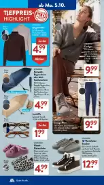 Aldi Süd Prospekt woche 41 Seite 11: UP2FASHION Plüsch-Hausschuhe €4,99, UP2FASHION Langarmshirt €4,99