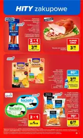 Carrefour gazetka tydzień 39 Strona 5: Kabanosy drobiowe, wieprzowe BERLINKI €3,46, Szynka od szwagra Krakus €3,19
