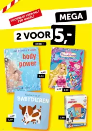 Boekenvoordeel folder Pagina 2: Barbie de Prinses & Popster Verhaal met Stickers €2,99, Mickey colour quartet €2,99