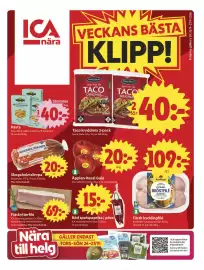 ICA Nära reklamblad vecka 39 Sida 1: Skogaholmslimpa €20,00, ICA Fläskytterflé €69,00