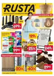 Rusta kundeavis uke 39 Side 1: Omo, Milo og Blenda flytende vaskemiddel €99,90, Nyans veggmaling