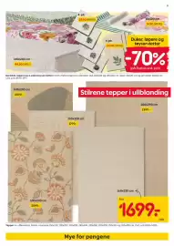 Rusta kundeavis uke 39 Side 9: Duker, løpere og tøyservietter €29,90, Tepper €1.699,00