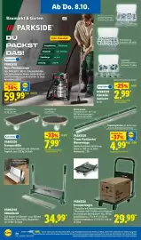 Lidl Prospekt woche 41 Seite 42: PARKSIDE Transportwagen €29,99, PARKSIDE Abkantbank €34,99