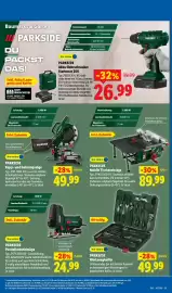 Lidl Prospekt woche 41 Seite 45: PARKSIDE Akku-Bohrschrauber Starterset 20V €26,99, PARKSIDE Mobile Tischkreissäge €89,99