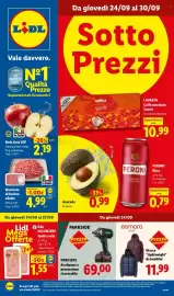 Volantino Lidl settimana 39 Pagina 1: LAVAZZA Caffè macinato Suerte €10,99, Mele Gala IGP €2,19