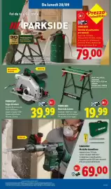 Volantino Lidl settimana 39 Pagina 37: PARKSIDE Banco da lavoro €19,99, PARKSIDE Sistema di aspirazione per trucioli €79,00