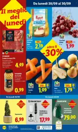 Volantino Lidl settimana 39 Pagina 52: Uva Red Globe €1,99, Pere €1,79