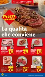 Volantino Lidl settimana 39 Pagina 8: Hamburger di bovino di razza Piemontese €2,99, Braciole di suino €3,69