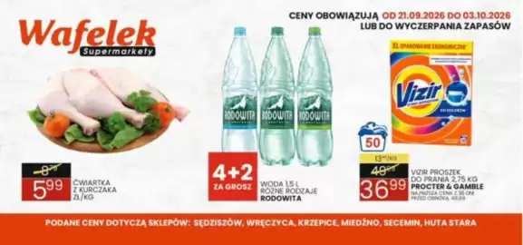 Wafelek gazetka Strona 2: Cwiartka z kurczaka €5,99, Vizir Proszek do prania €36,99