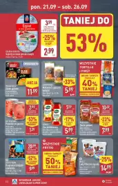 ALDI gazetka tydzień 39 Strona 22: Pudliszki Danie gotowe €7,99, Landfreude Makaron 5-jajeczny wstążki €5,99