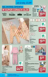 ALDI gazetka tydzień 39 Strona 32: Piżama damska z licencją Disney €44,99, Talerzyk/Miseczka/Kubek silikonowy €12,99