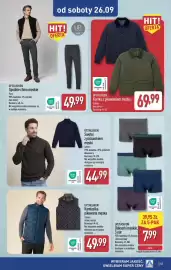 ALDI gazetka tydzień 39 Strona 43: UP2FASHION Kurtka z pikowaniem męska €69,99, Bokserki męskie UP2FASHION €7,99