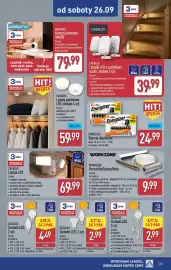 ALDI gazetka tydzień 39 Strona 45: Lampa LED CASALUX €69,99, Żarówki LED CASALUX €4,49