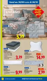 Lidl folder week 40 Pagina 22: Livarno jersey hoeslaken €3,29, Livarno buikslaperkussen €14,99