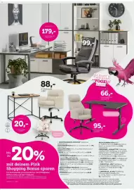 Mömax Flugblatt Seite 12: Schreibtisch „ABBY“ €20,00, Drehstuhl „LENI" €88,00