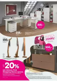 Mömax Flugblatt Seite 14: Schreibtisch „SERIE 200“ €319,00, Hängeschuhschrank „AMECA“ €300,00