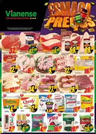 Encarte Vianense Supermercados semana 38 Página 1: Arroz branco t2 palmares €19,99, Massa semola al dente espaguete €4,99