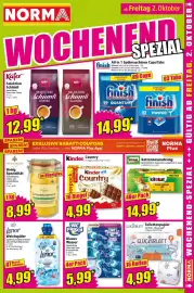 Norma Prospekt woche 40 Seite 15: WC Frisch Blaues Wasser €5,99, Glücksbblatt Toilettenpapier €4,99
