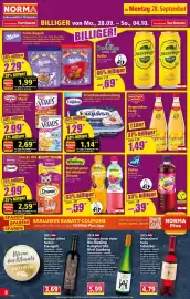 Norma Prospekt woche 40 Seite 8: Hesperiden Essig €1,49, Surf Eistee Waldfrucht €0,39