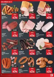 Kaufland leták týden 39 Strana 14: Krahlík ostravský točený salám €12,90, Chodura šunka €19,90