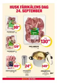 Coop Extra kundeavis uke 39 Side 15: Xtra fårkalkjøtt €99,00, Xtra fårkålkjøtt €129,00