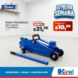 Catálogo Mega Kywi Página 1: KPRO Gata hidráulica tipo lagarto. 2 toneladas. 248777 LO MEJOR SEMANA Antes $39,97 OFERTA 3