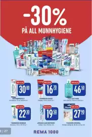 Rema 1000 kundeavis uke 39 Side 13: 30% PÅ ALL MUNNHYGIENE, JORDAN CLEAN BETWEEN €19,50