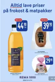 Rema 1000 kundeavis uke 39 Side 14: VÅR BESTE APPELSINJUICE €44,90, FULLKORNSBRØD €39,90
