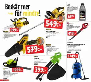 Jem&Fix reklamblad Sida 14: MINIKEDJESÅG €579,00, GROVDAMMSUGARE MULTI II €1.749,00