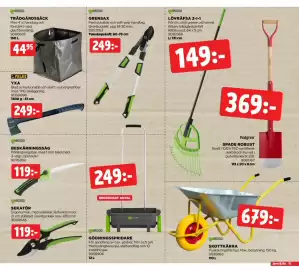 Jem&Fix reklamblad Sida 15: TRÄDGÅRDSSÄCK €44,95, LÖVRÄFSA 2-I-1 €149,00