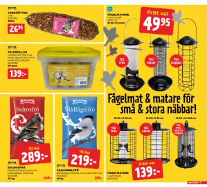 Jem&Fix reklamblad Sida 17: JORDNÖTTER €26,95, FÅGELMATARE €49,95