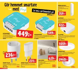 Jem&Fix reklamblad Sida 2: PLAFOND €1.059,00, RÖRELSEVAKT €357,00