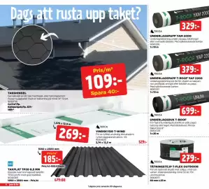 Jem&Fix reklamblad Sida 8: TAKSHINGEL €109,00, TAKPLÅT TP20 0,5 MM