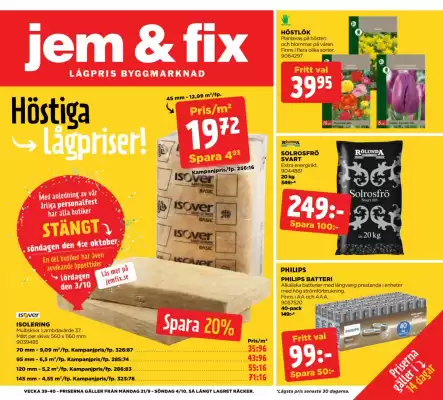 Jem&Fix reklamblad (giltig till och med 5-10)