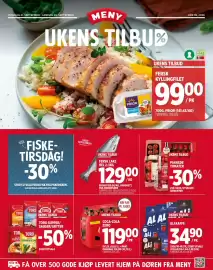 Meny kundeavis uke 39 Side 1: Fersk laks €129,00, Coca-Cola Zero €119,00