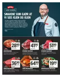 Meny kundeavis uke 39 Side 2: Meny angussnadder €28,90, Meny fersk angusburger €36,90