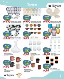 Volantino IperFamila Pagina 5: Set 6 bicchieri Magnolia Tognana €9,90, Coppetta Tognana €3,90