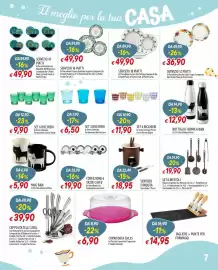 Volantino IperFamila Pagina 7: Servizio 18 piatti in porcellana decoro old cottage €49,90, Servizio Fonduta Cioccolato €18,95