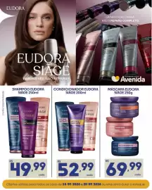 Catálogo Supermercados Avenida semana 38 Página 1: Condicionador eudora siage 200ml €52,99, Shampoo eudora siàge 250ml €49,99