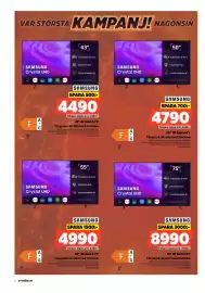 Power reklamblad vecka 39 Sida 2: Samsung 75" 4K Smart-TV €8.990,00, Samsung 50" 4K Smart-TV €4.790,00