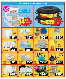 Usave catalogue Page 2: Millini Baking Tray/Loaf Tin/Round Cake Tin/Muffin Pan €19,99, WINE/FLUTE/GIN GLASS €12,99