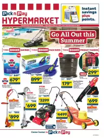 Pick n Pay Hypermarket catalogue Page 1: HTH Granular+ Chlorine Mineralsoft €679,99, BLU52 Aquasphere Pool Cleaner €899,99